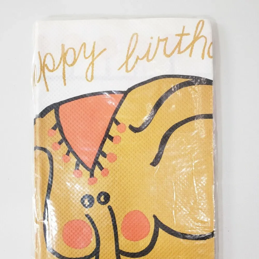 House of Paper Crepe Tablecloth 1.5yd Happy Birthday Elephant Paper Vintage MCM